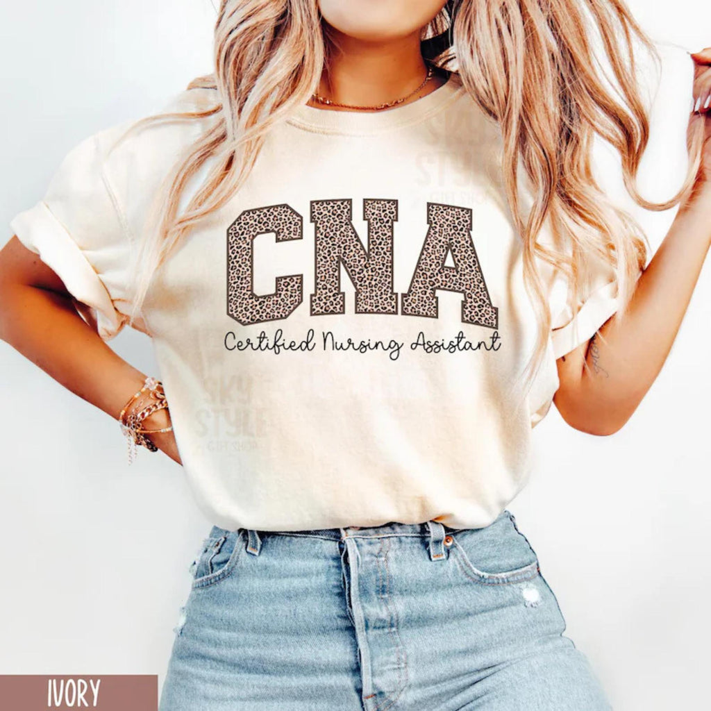 Comfort Colors Leopard CNA Shirt, Leopard Nurse Shirt, Cna Shirt, Cna T Shirt, Certified Nursing Assistant Shirt, CNA Gift Tshirt CNA Gifts